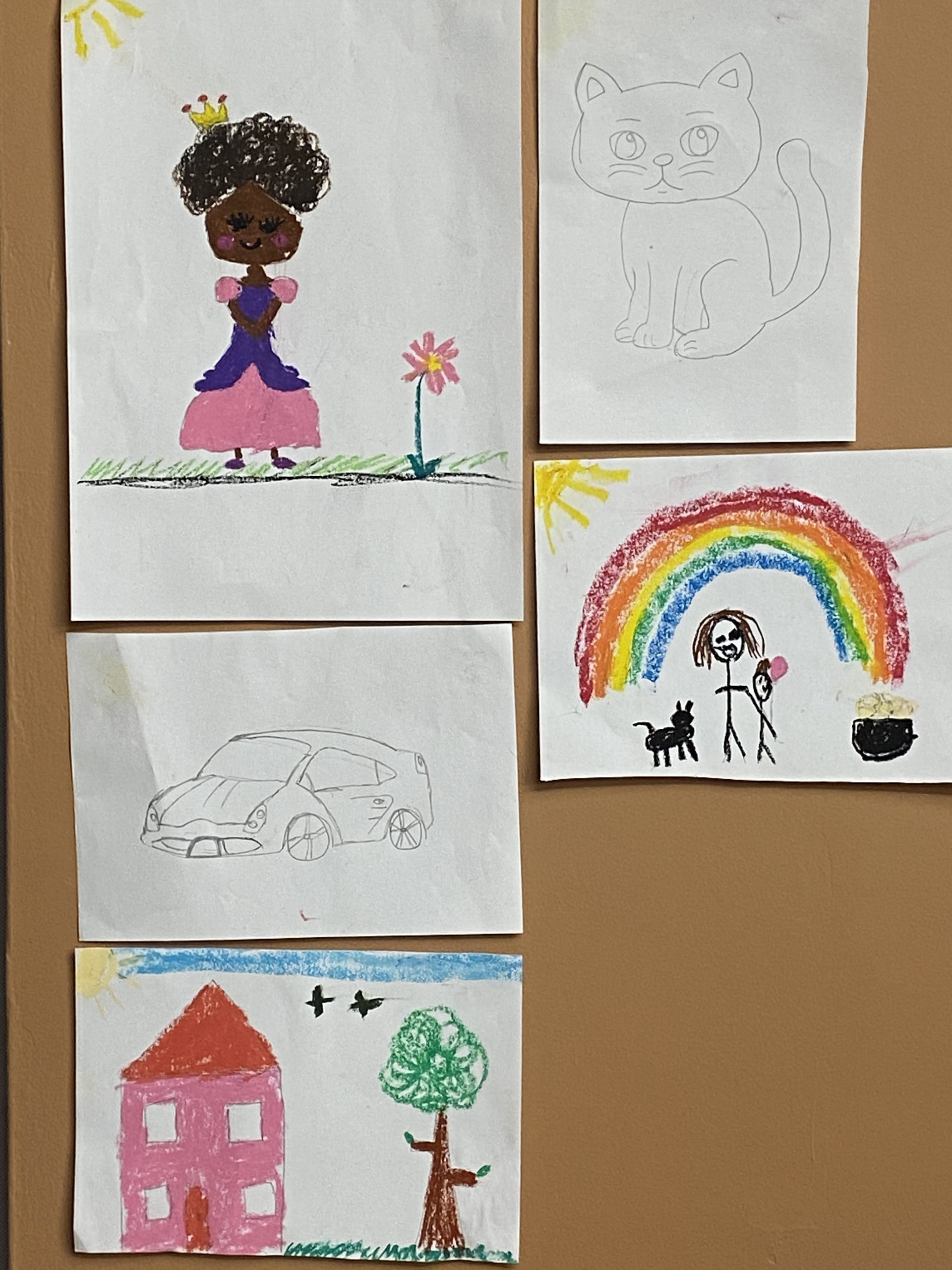 children's drawings on the wall