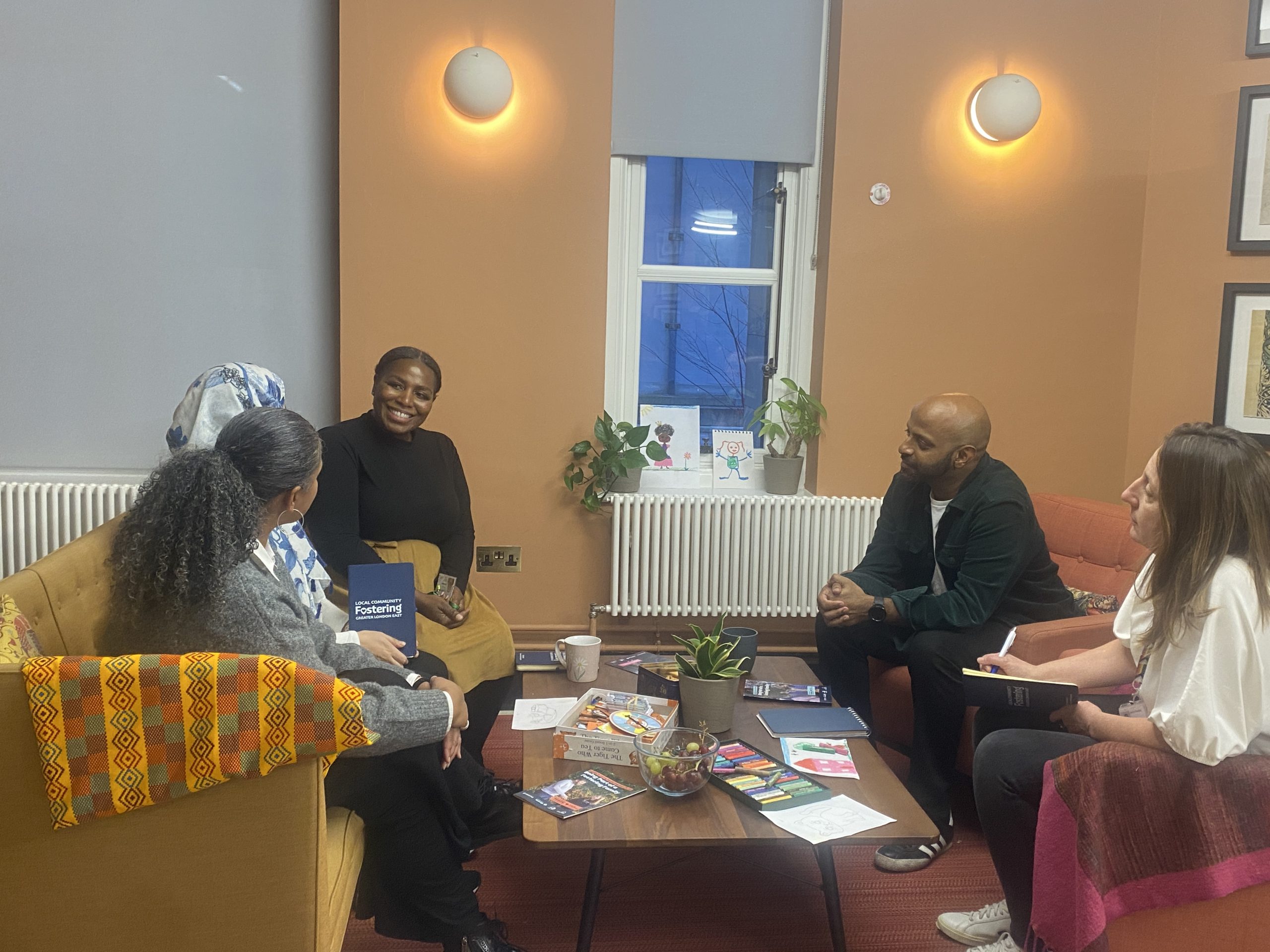 group of people talking